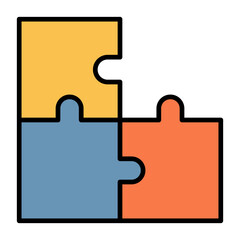 Obraz premium Puzzle Line Color Icon