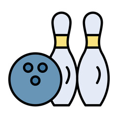 Bowling Line Color Icon