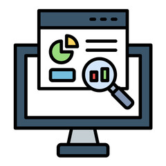 Search Analytics Line Color Icon