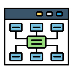 Sitemap Line Color Icon
