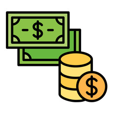 Cash Line Color Icon