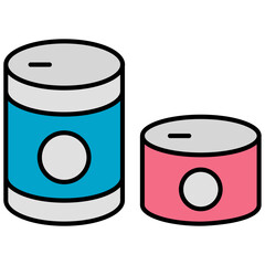 Food Can Line Color Icon
