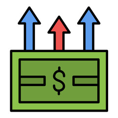 Cash Flow Line Color Icon