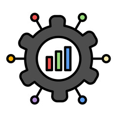 Project Management Line Color Icon