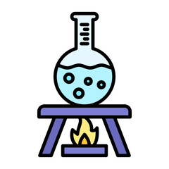 Burning Chemical Line Color Icon