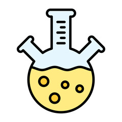 Three Neck Flask Line Color Icon