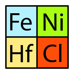 Periodic Table Line Color Icon