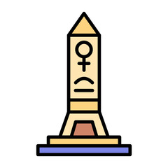 Obelisk Line Color Icon