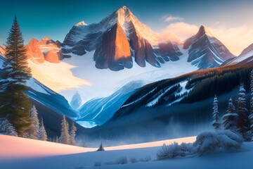 sunset in the mountains