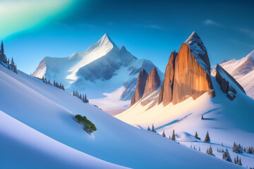 ski resort in winter