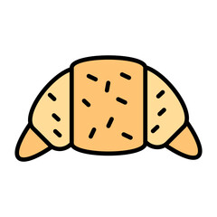 Croissant Line Color Icon