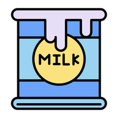 Condensed Milk Line Color Icon