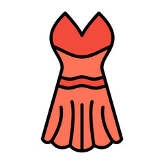 Cocktail Dress Line Color Icon