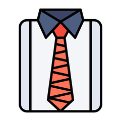 Office Shirt Line Color Icon