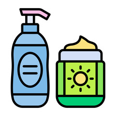 Skincare Line Color Icon