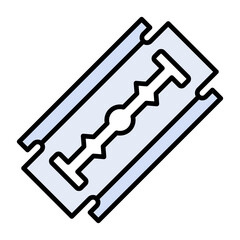 Razor Blade Line Color Icon