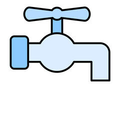 Water Tap Line Color Icon