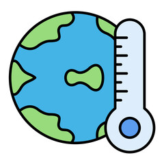 Global Warming Line Color Icon