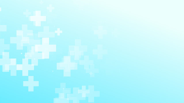 Abstract white blue green colors cross pattern healthcare background.