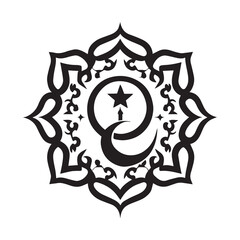 Islamic Ornament Vector Design Illustration Black Color