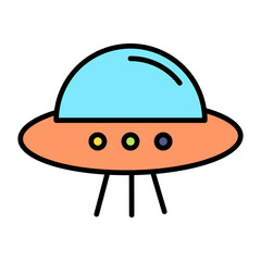 UFO Line Color Icon