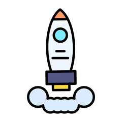 Rocket Line Color Icon