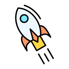 Spacecraft Line Color Icon