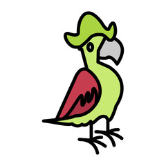 Pirate Parrot Line Color Icon