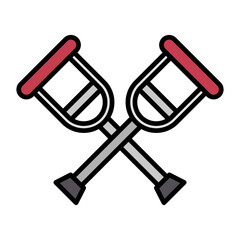 Crutch Line Color Icon