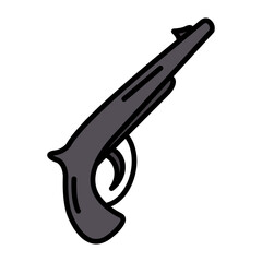 Pirate Gun Line Color Icon