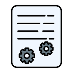 Industry Documents Line Color Icon