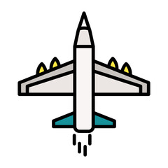 Army Jet Line Color Icon