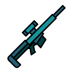 Sniper Rifle Line Color Icon