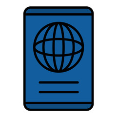 Passport Line Color Icon