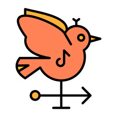 Weathercock Line Color Icon