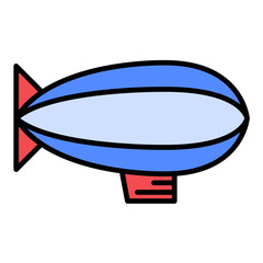 Zeppelin Line Color Icon © SAMDesigning