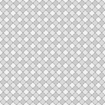 Seamless surface pattern design with mini grey quilts. Ethnic carpet background. Patchwork wallpaper. Quilted blanket motif. Digital paper with retro ornament for textile print, page fill. Vector art.