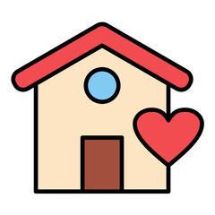 Shelter Line Color Icon