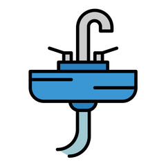 Fototapeta premium Land Sink Line Color Icon