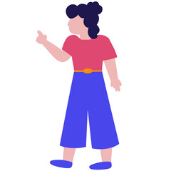 Flat Woman Character