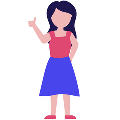 Flat Woman Character