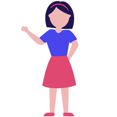 Flat Woman Character