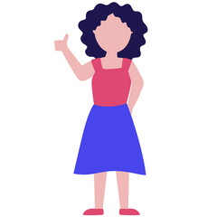 Flat Woman Character