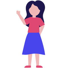 Flat Woman Character