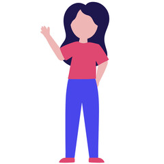 Flat Woman Character