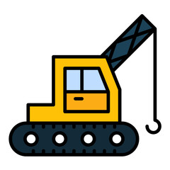 Crane Machine Line Color Icon