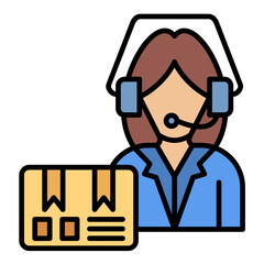 Customer Service Line Color Icon