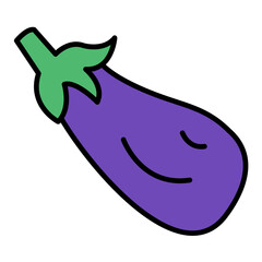 Eggplant Line Color Icon