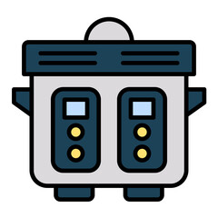 Cooker Line Color Icon