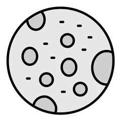 Full Moon Line Color Icon